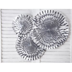 Decorative Rosettes, silver: 1pkt/3pc.