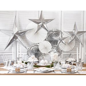 Decorative Rosettes, silver: 1pkt/3pc.
