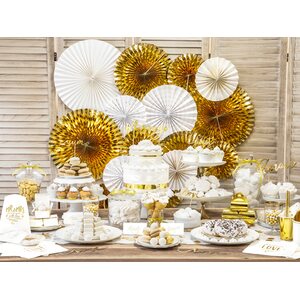 Decorative Rosettes, white: 1pkt/4pc.