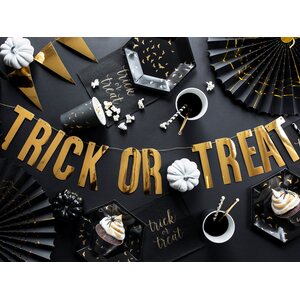 Paperinen Trick or Treat ruusuke, musta-kulta 2 kpl/pkt