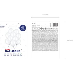 Ilmapallo 30 cm metallinhohto Pure White 10 kpl/pkt