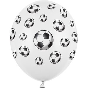 Ilmapallo 30 cm, jalkapallot, pastellivalkoinen