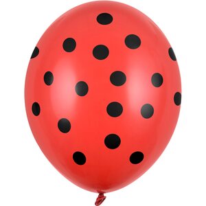 Ilmapallo 30 cm, mustat pallot, punainen
