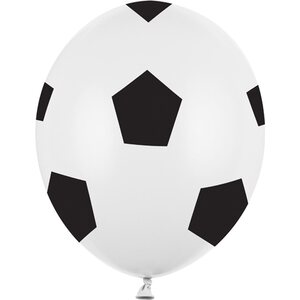 Ilmapallo 30 cm, iso jalkapallo valkoinen 6 kpl/pkt