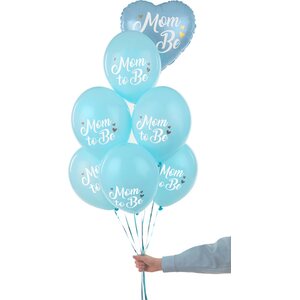 Ilmapallo 30 cm Mom to Be vaaleansininen 6 kpl/pkt