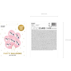 Balloons 30 cm, Little horse, Pastel Pale Pink 1pkt/6pc.