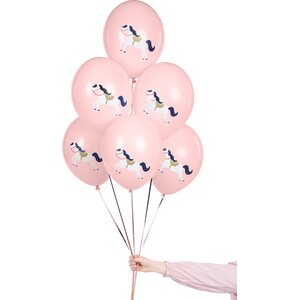 Balloons 30 cm, Little horse, Pastel Pale Pink 1pkt/6pc.