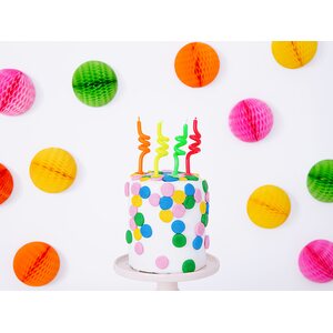 Kakkukynttilä, kierre, värimix 8 cm 4 kpl/pkt