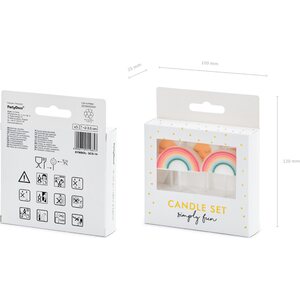 Kakkukynttilät päivänkakkara ja sateenkaari 2-3,5 cm 5 kpl/pkt
