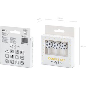 Kakkukynttilä jalkapallo, 2,5 cm 6 kpl/pkt