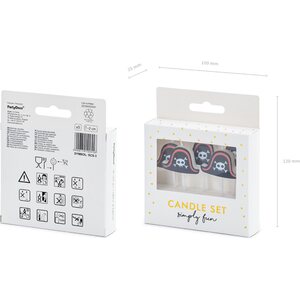 Kakkukynttilä merirosvoteema, 2 cm 5 kpl/pkt