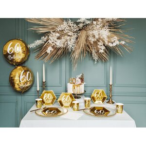 Birthday candle Number 60, gold, 7.5cm