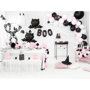 Puiset aterimet, musta kuvio, 16 cm, 18 kpl/pkt