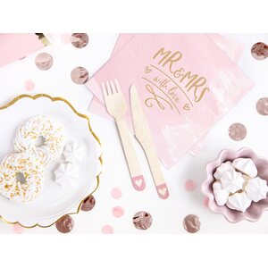 Puiset aterimet Hearts, vaaleanpunainen 16 cm 18 kpl/pkt