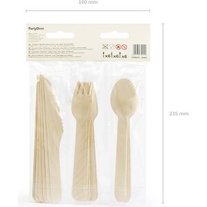 Puiset aterimet, pastellivärisekoitus, 16 cm 18 kpl/pkt