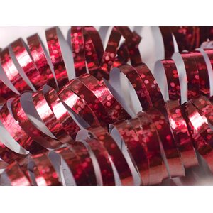 Holographic streamer, red, 3.8m:  1pkt/18pc.