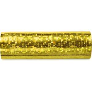 Holographic streamer, gold, 3.8m:  1pkt/18pc.