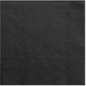 Lautasliina, musta, 33 x 33 cm 20 kpl/pkt