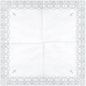 Napkins First Communion - Ornament, 33x33cm, silver