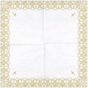 Napkins First Communion - Ornament, 33x33cm, gold: 1pkt/20pc.