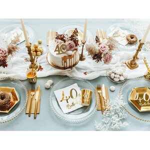 Napkins 40th Birthday, white, 33x33cm 1pkt/20pc