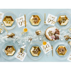 Napkins 40th Birthday, white, 33x33cm 1pkt/20pc