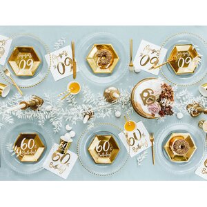 Napkins 60th Birthday, white, 33x33cm: 1pkt/20pc