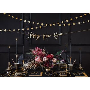 Lautasliina Happy New Year, musta 33 x 33 cm 20 kpl/pkt