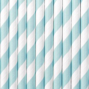Paper Straws, light blue, 19.5cm 1pkt/10pc.