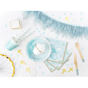 Paper Straws, light blue, 19.5cm 1pkt/10pc.