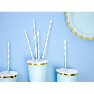 Paper Straws, light blue, 19.5cm 1pkt/10pc.