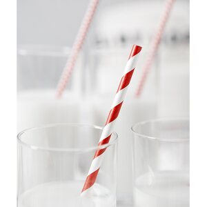 Paper Straws, red, 19.5cm 1pkt/10pc.
