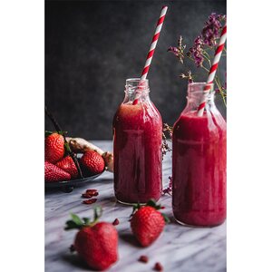 Paper Straws, red, 19.5cm 1pkt/10pc.