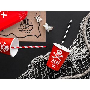 Paper Straws, red, 19.5cm 1pkt/10pc.