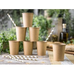 Pahvijuomapilli kultaiset raidat, 19,5 cm, 10 kpl/pkt