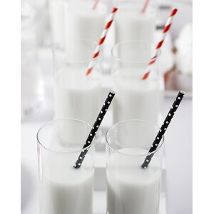 Paper Straws, black, 19.5cm 1pkt/10pc.