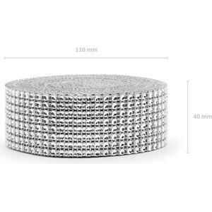 Strass tape, silver, 4x900cm