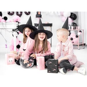 Paperiset halloweenlahjapussit Boo, vaaleanpunainen, 14 x 18 x 8 cm 6 kpl/pkt