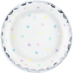Plates Unicorn - Stars, 18 cm: 1ctn/25pkt 1pkt/6pc.