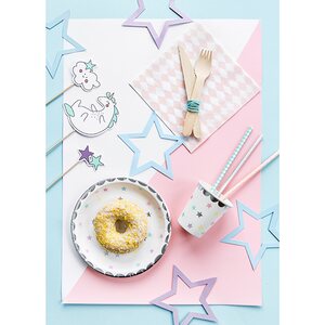 Plates Unicorn - Stars, 18 cm: 1ctn/25pkt 1pkt/6pc.