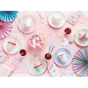 Plates Unicorn - Stars, 18 cm: 1ctn/25pkt 1pkt/6pc.