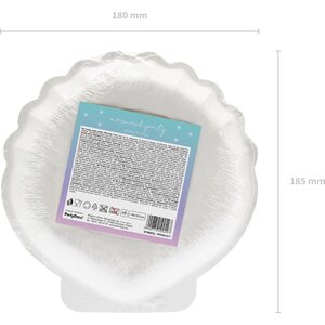 Pahvilautanen 18,5 cm merenneitoteema simpukankuori 6 kpl/pkt