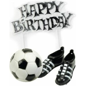 Football, boots & happy birthday motto cake topper