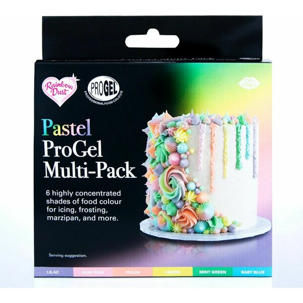 Rainbow Dust progel® pastavärisetti pastellivärit 6 kpl/pkt