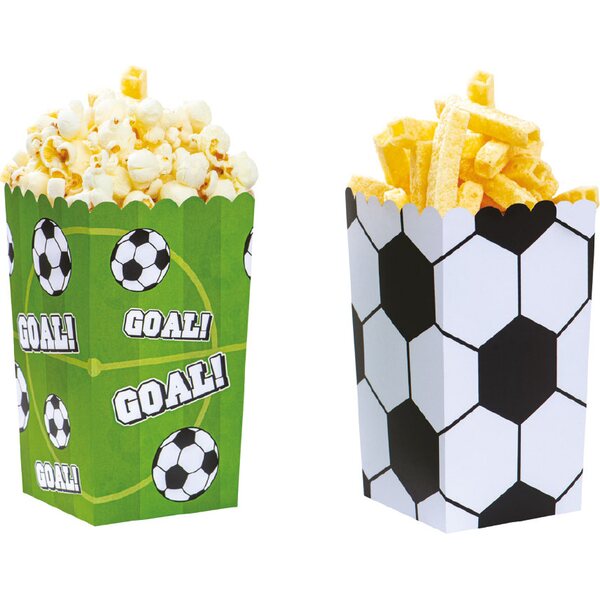 Decora Jalkapalloaiheiset popcorn-kipot 6 kpl/pkt 2 eri kuosia