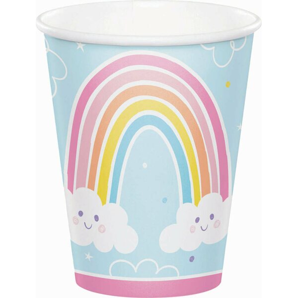 Pahvimuki happy rainbow 250 ml 8 kpl/pkt