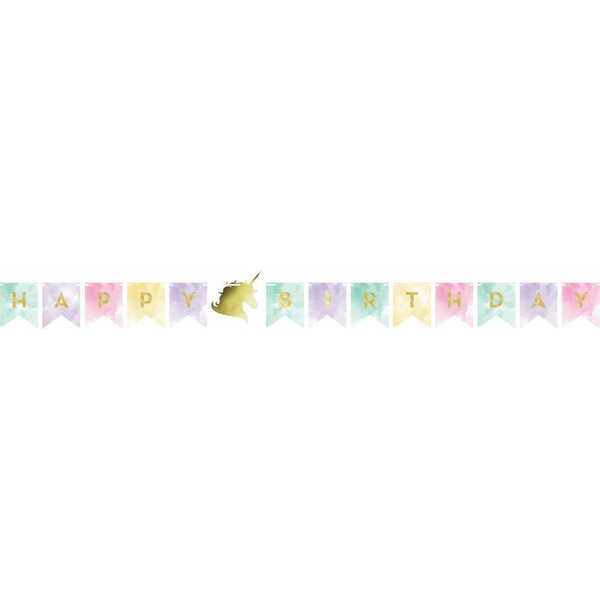 Unicorn Sparkle Shaped Banner Foil with Twine