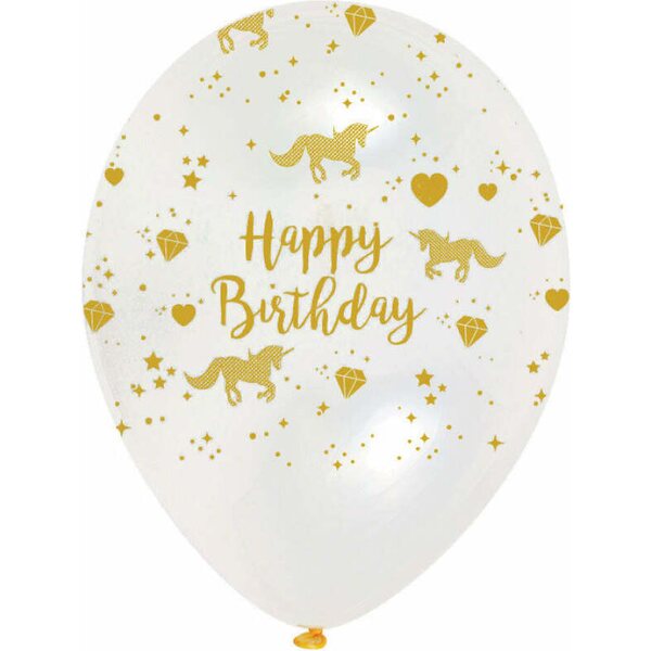 Unicorn sparkle latex balloons crystal clear all