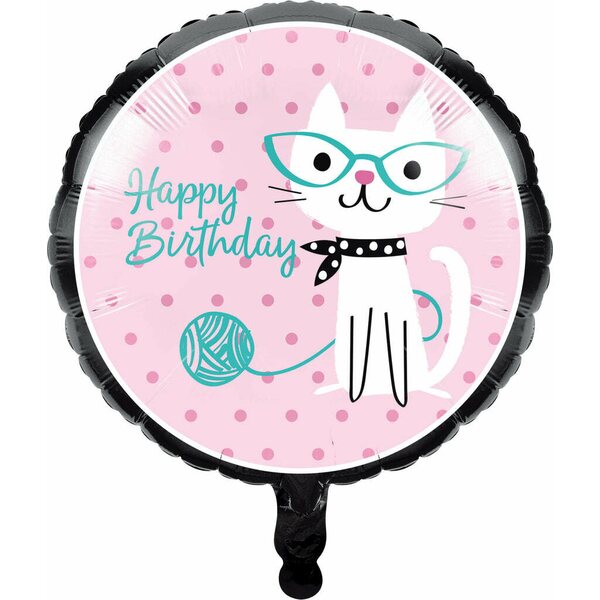 Purrfect party metallic balloon