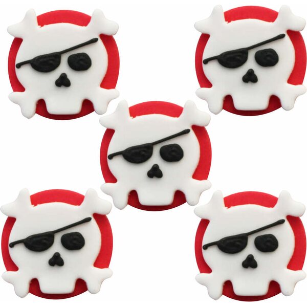 Skull and crossbones sugarcraft toppers